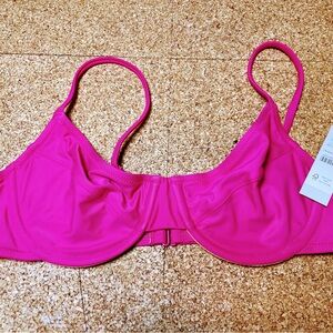 J. Crew Pink Swim Bra Full Coverage Adjustable Straps